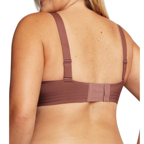 Shapellx Seamless Comfort Wireless Supportive Wide Strap V-Neck Bra Mocha - Picture 2 of 7